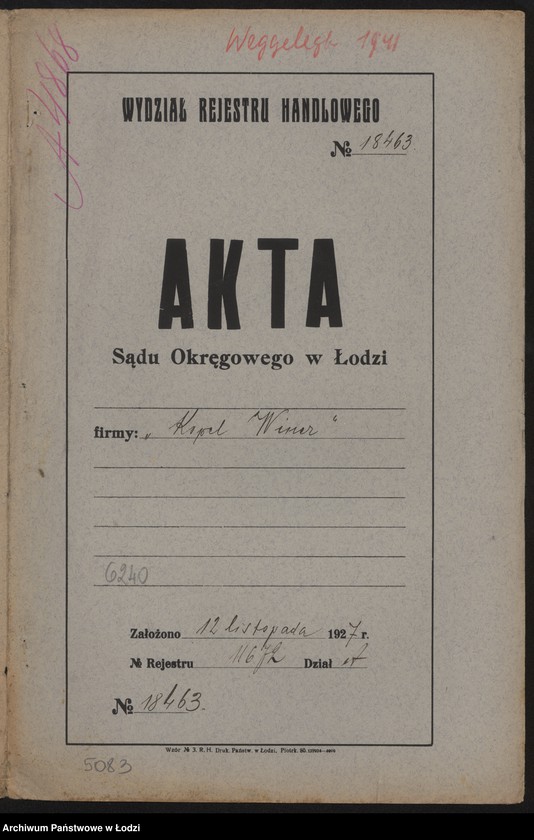 Obraz 2 z jednostki "Kopel Winer- sklep kolonialno-tytoniowy"