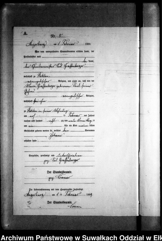 image.from.unit.number "Geburts-Neben-Register des Preussischen Standes-Amtes Kehlen Kreis Angerburg"