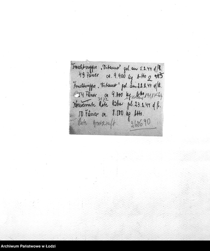 Obraz 5 z jednostki "Bedarfsmeldungen [Zapotrzebowania na żywność]"