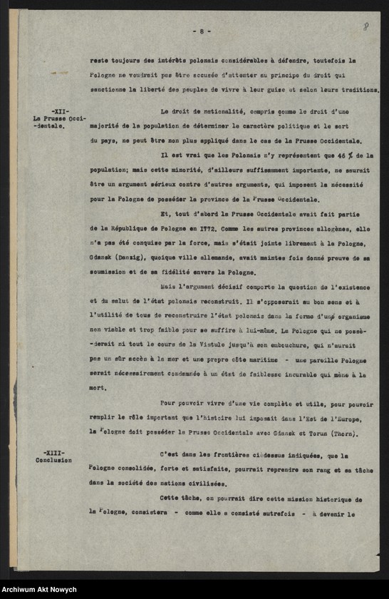 image.from.unit.number "Memoriały, dotyczące terytorium i granic Polski, m.in. złożonej przez R. Dmowskiego na Konferencji Pokojowej; 5 map, m.in. z linią Komisji I. Cambon