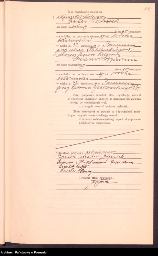 Obraz 19 z jednostki "Księga miejscowa małżeństw tom IV [Rejestr główny małżeństw]"