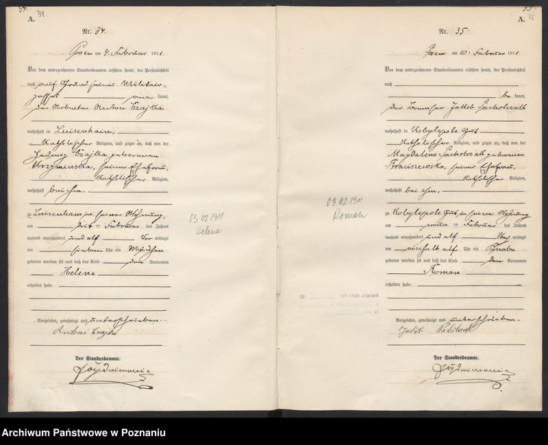 Obraz 20 z jednostki "Księga miejscowa urodzeń [Rejestr główny urodzeń]"