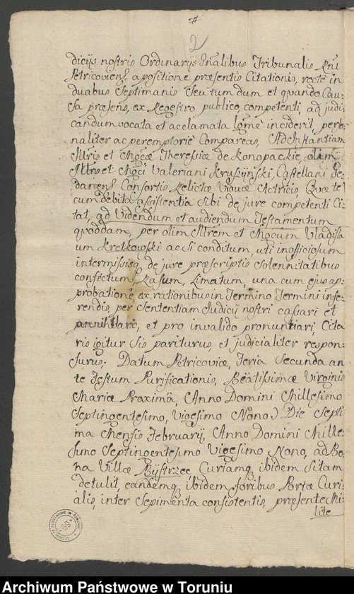 image.from.unit.number "Teresa z Konopackich Kruszyńska, kasztelanowa gdańska przeciw Władysławowi i Zygmuntowi Kretkowskim"