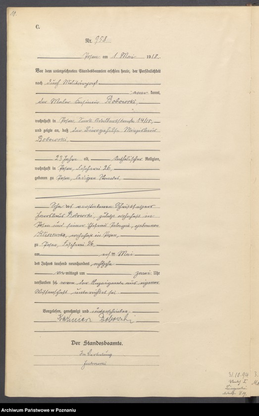 Obraz 12 z jednostki "Księga miejscowa zgonów tom III [Rejestr główny zgonów]"