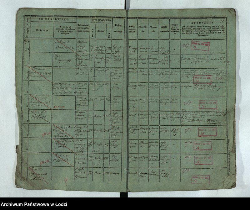 Obraz 16 z jednostki "Księga ludności stałej Łódź - cyrkuł III i IV nr 1071-1137"