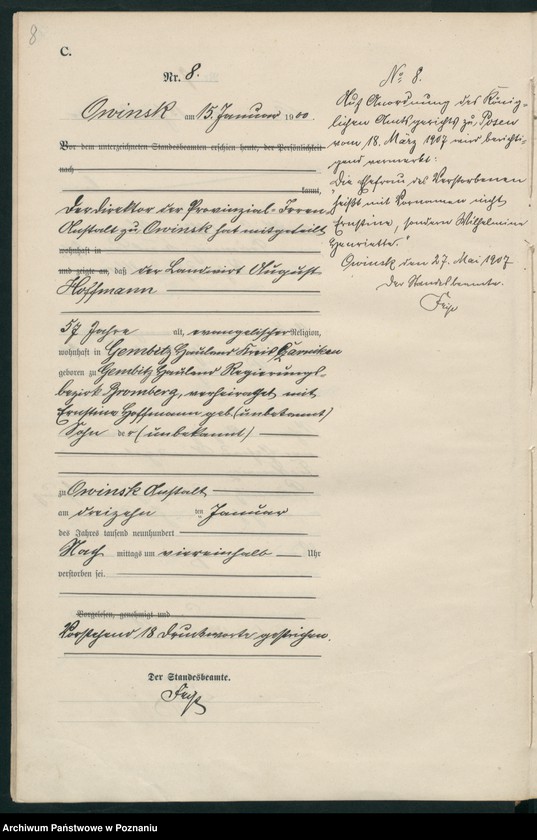Obraz 11 z jednostki "Sterbe-Haupt-Register"