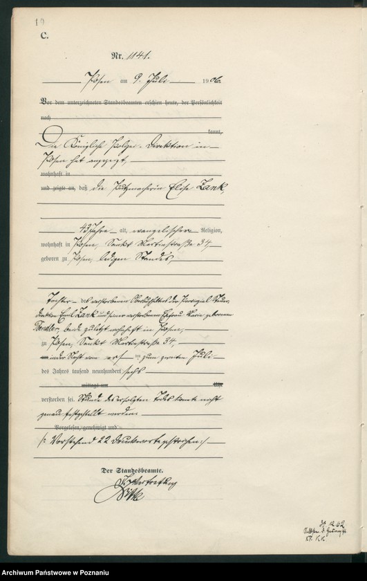 Obraz 12 z jednostki "Księga miejscowa zgonów tom III"