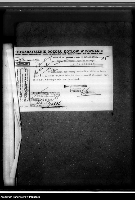 Obraz 20 z jednostki "Mleczarnia w Przybysławiu pow. jarociński nr fabr kotła 2625, nr woj. kotła 6606"