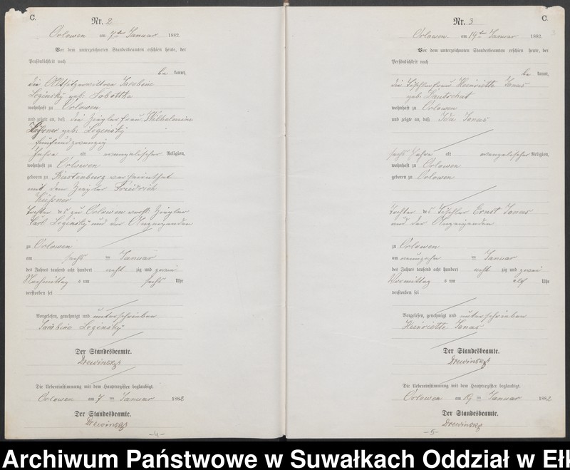 image.from.unit.number "Sterbe-Neben-Register des Preussischen Standes-Amtes [Orlowen] Kreis [Loetzen] für das Jahr 1882"