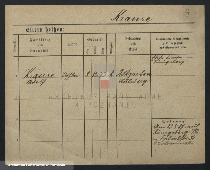 Obraz 7 z jednostki "Krause (samotni mężczyźni i kobiety do Irmgard)"