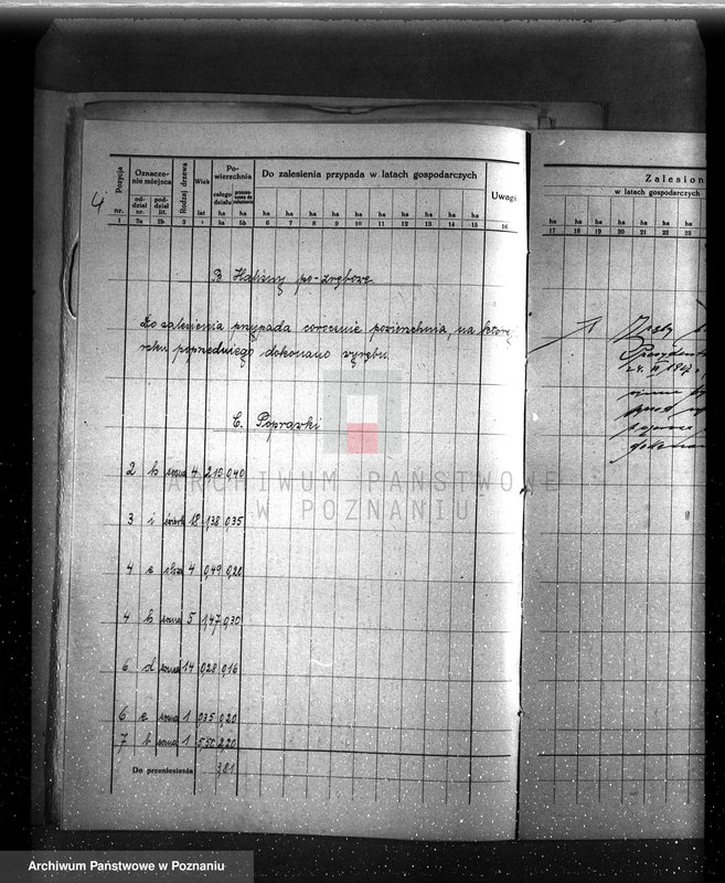 image.from.unit.number "/Szczegółowy plan zalesień i cięć lasu dla majętności Rudki powiat szamotulski 1929-1939"