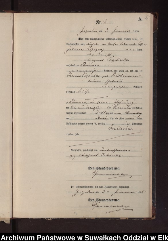 image.from.unit.number "Geburts-Neben-Register des Preussischen Standes-Amtes Rydzewen Kreis Loetzen"