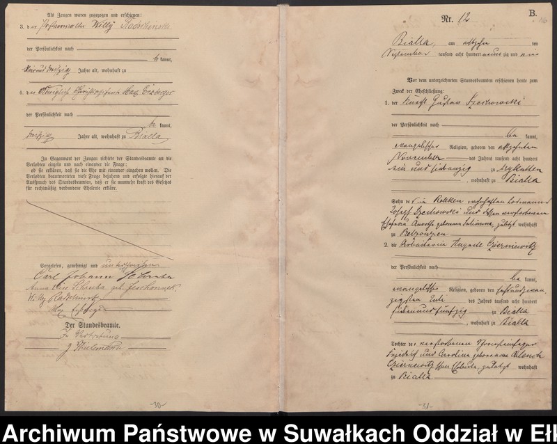 image.from.unit.number "[Heiraths-Haupt-Register des Königlichen Preussischen Standes-Amtes Bialla Kreis Johannisburg]"