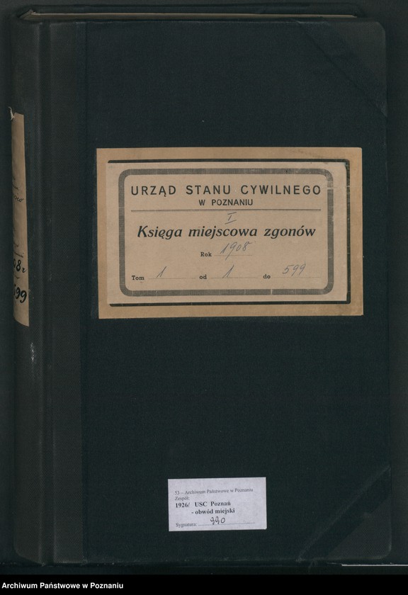 Obraz 2 z jednostki "Księga miejscowa zgonów tom I [Rejestr główny zgonów]"