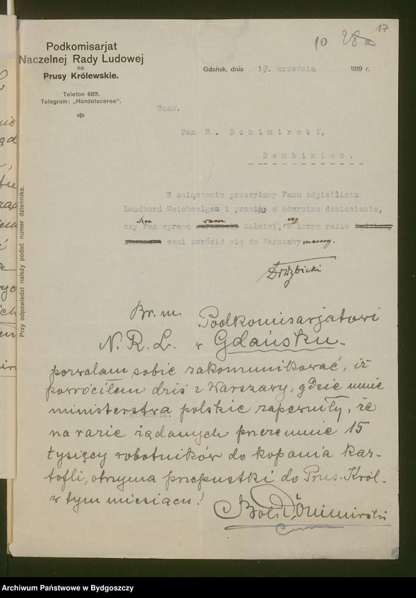 image.from.unit.number "Sprawy aprowizacyjne [wywóz żywności do Gdańska i Niemiec]"