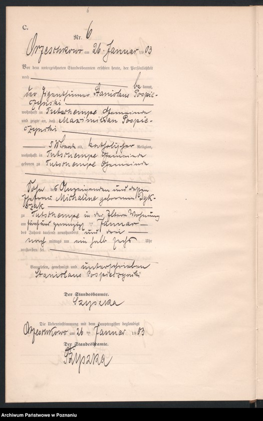 Obraz 9 z jednostki "Sterbe-Neben-Register"