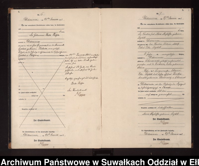 image.from.unit.number "Sterbe-Neben-Register des Preussischen Standes-Amtes Widminnen Kreis Loetzen"