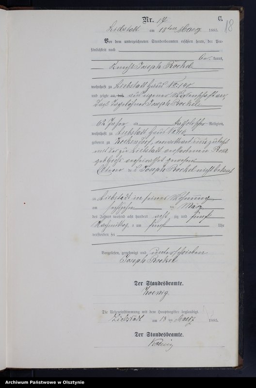 image.from.unit.number "Sterbe-Neben-Register Nr 1 - 71"