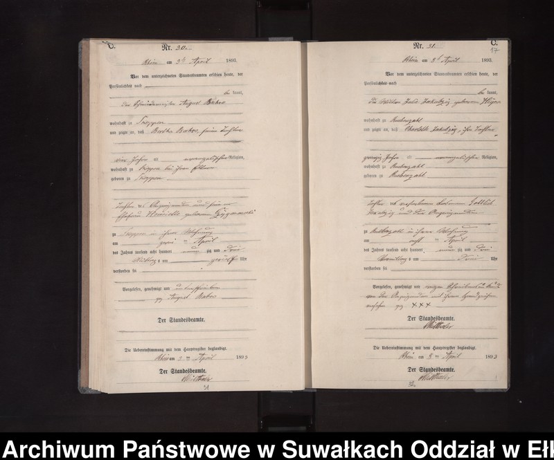 image.from.unit.number "Sterbe-Neben-Register des Königlichen Preussischen Standes-Amtes Orlen Kreis Loetzen"