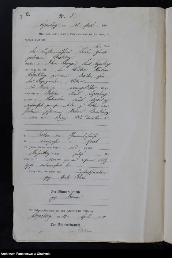 image.from.unit.number "Sterbe-Neben-Register Nr 1 - 20"