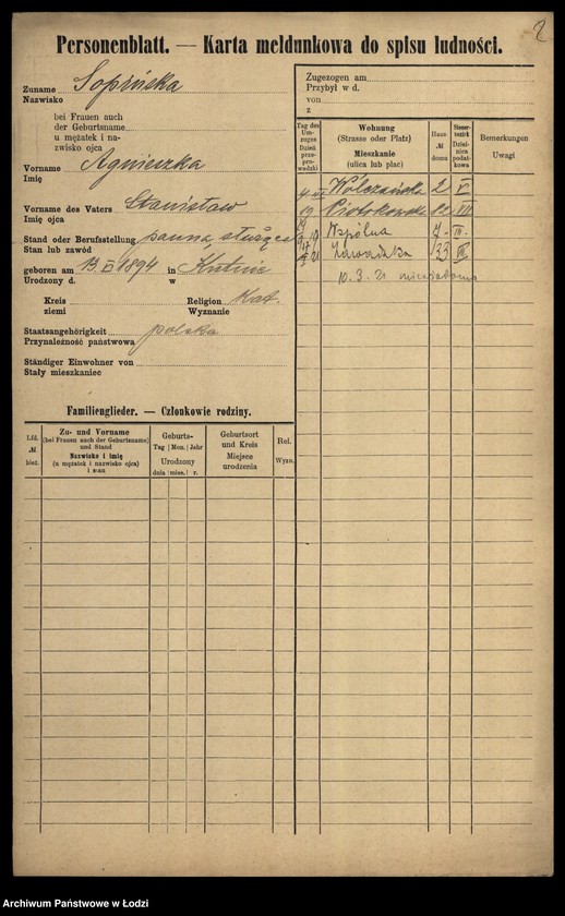 Obraz 4 z jednostki "[Spis ludności Łodzi] Sońka-Sowiński"
