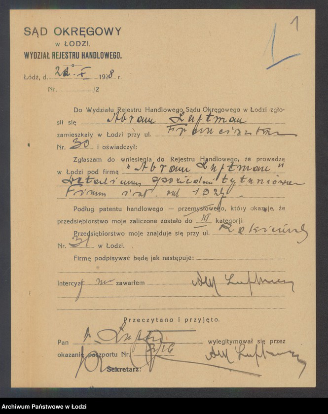 Obraz 3 z jednostki "Abram Luftman – detaliczna sprzedaż tytoniów"