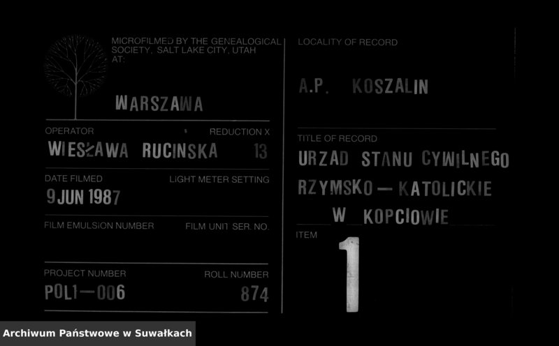 Obraz 2 z jednostki "Duplikat Kopciovskago Prichoda rodivšichsja brakosočetavšichsja i umeršich s 1881 goda"