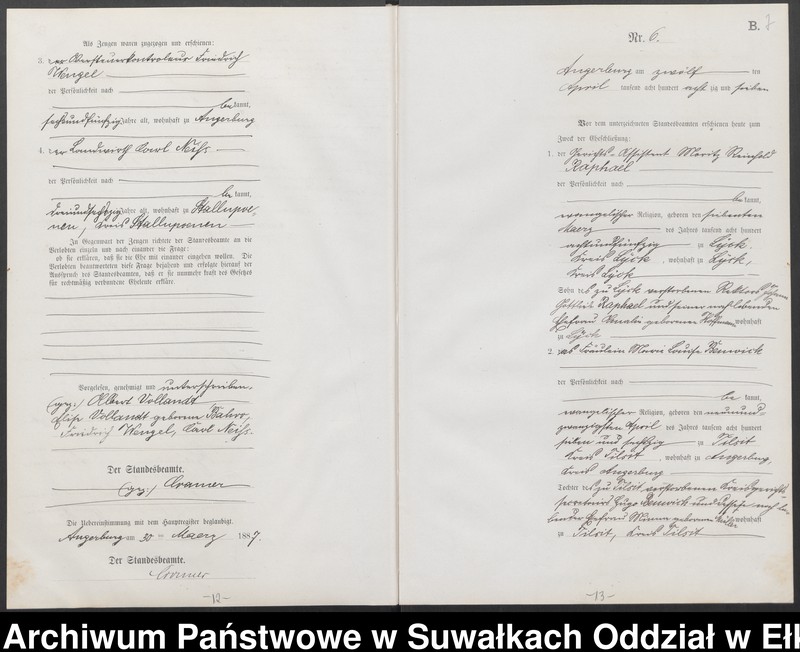 image.from.unit.number "Heiraths-Neben-Register des Preussischen Standes-Amtes der Stadt Angerburg Kreis Angerburg"