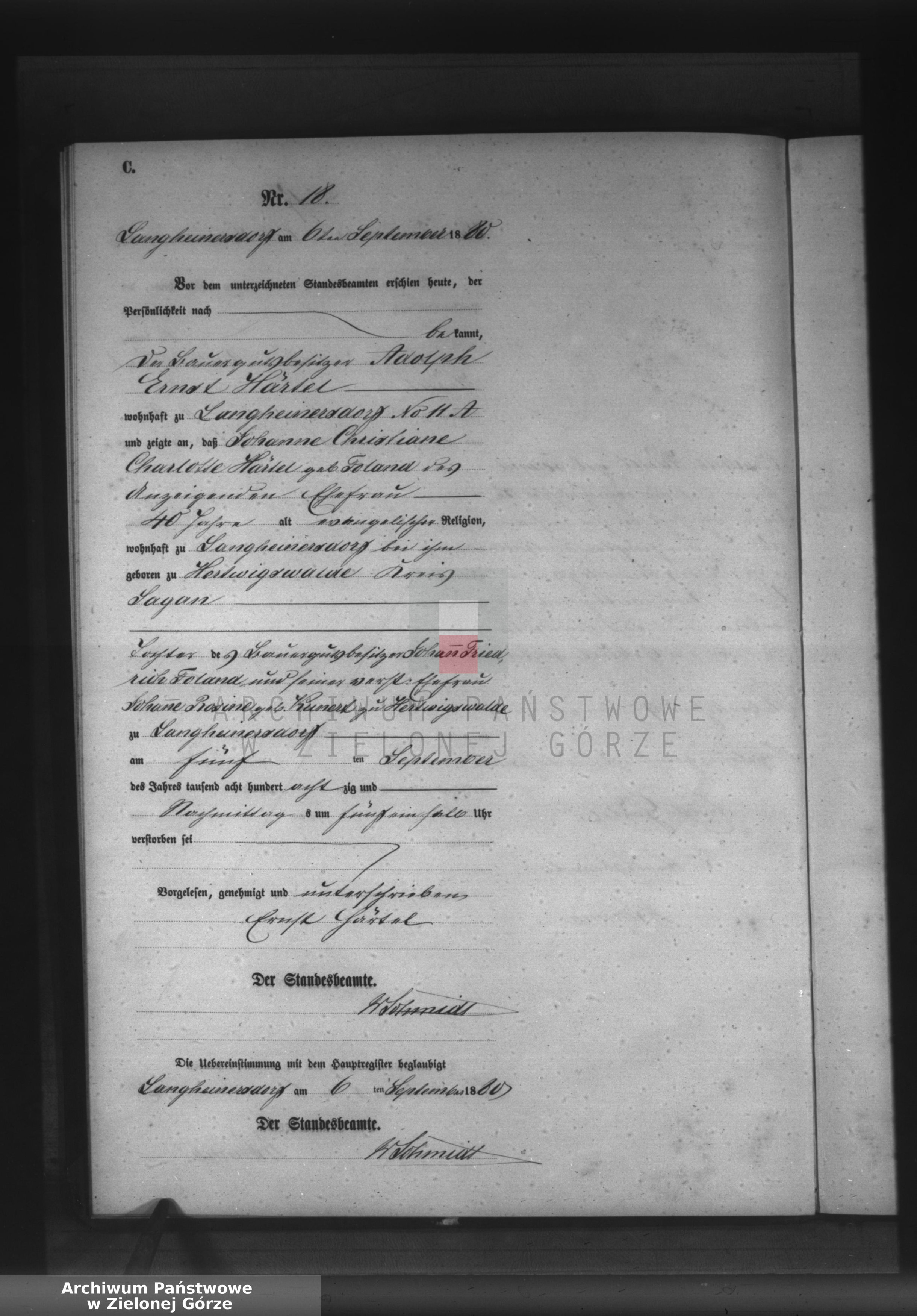 Skan z jednostki: Sterbe-Neben-Register