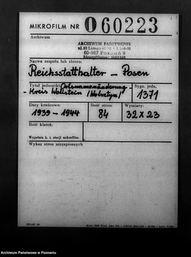 Obraz 2 z jednostki "Ortsnamenänderung - Kreis Wollstein (Wolsztyn)"