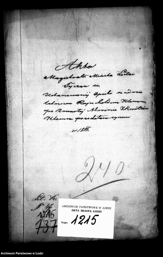 Obraz 4 z jednostki "Akta tyczące się ustanowienia opieki nad nieletnim Reinholdem Klemm po zmarłej Alwinie z Kurtzów Klemm pozostałym synem"