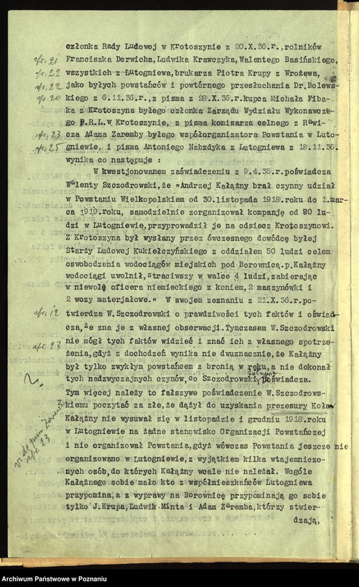 Obraz 10 z jednostki "Koło Ostrów akta sądu honorowego sprawie Walenty Szczodrowski i Andrzej Kałużny."