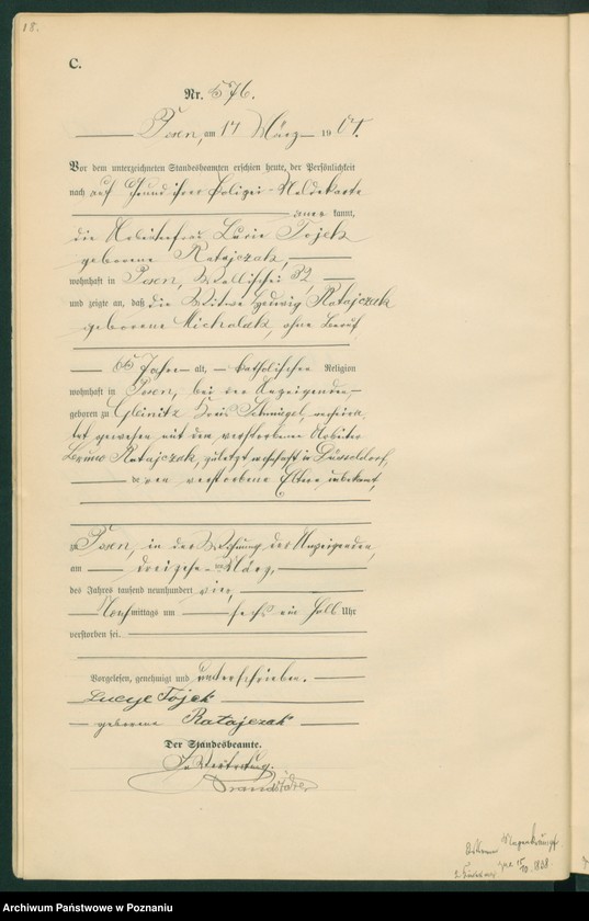 Obraz 20 z jednostki "Księga miejscowa zgonów tom II"