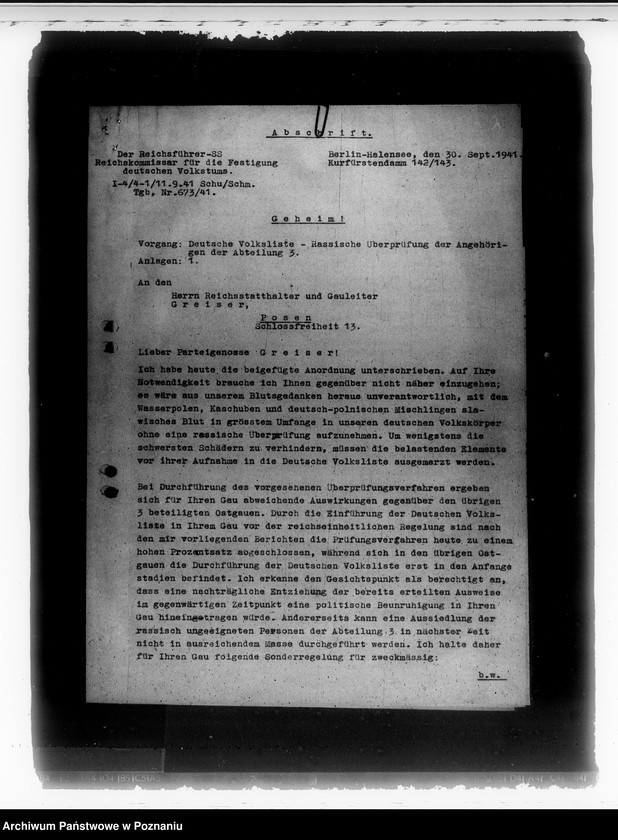 Obraz 7 z jednostki "Rassische Überprüfung der Angehörigen der Abteilung 3"