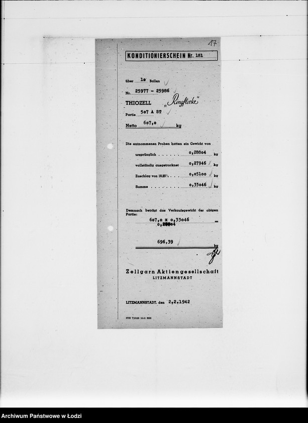 Obraz 20 z jednostki "Rechnungen zu Aufträge. Ziegenhagen [za dostawy towarów dla Getta]"