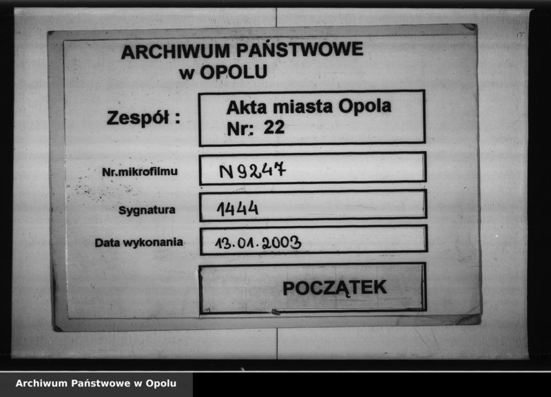 Obraz 1 z jednostki "Acta des Magistrats zu Oppeln betreffend Polizei Verwaltung"