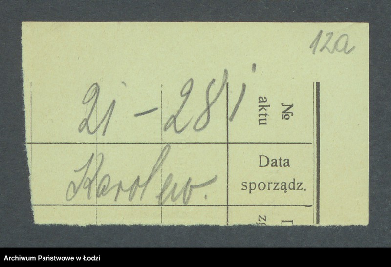 Obraz 15 z jednostki "Dowody metrykalne stałych mieszkańców m. Łodzi nr domu 1273-1274"