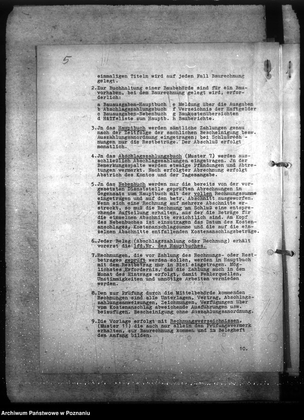 Obraz 9 z jednostki "Organisation der Reichsbauverwaltung. Geschäftsprüfung der Reichsbauämter"