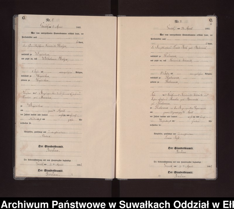 image.from.unit.number "Sterbe-Neben-Register des Königlichen Preussischen Standes-Amtes Gneist Kreis Loetzen"