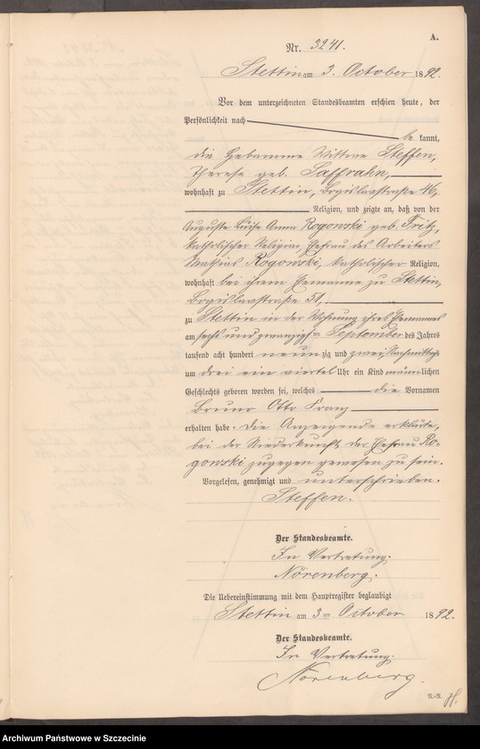 Obraz 20 z jednostki "Geburts-Register (Neben-Register) Band VIII"