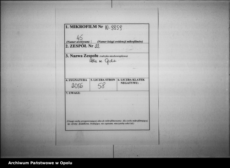 Obraz 2 z jednostki "Acta des Magistrats zu Oppeln betreffend den Wein - Bier - Ausschank im Hause No 7 Ostrowek durch F.B. Meyer Vol. I"