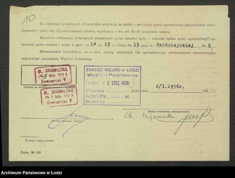 image.from.unit.number "Księga inwentarzowa nieruchomości m. Łodzi ul. Więckowskiego"