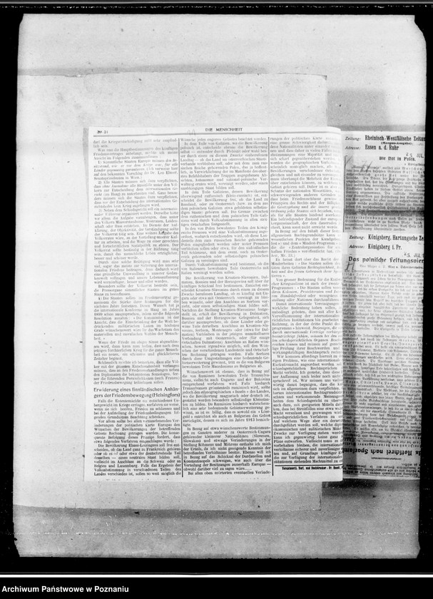 Obraz 19 z jednostki "Głosy prasy niemieckiej o Polsce [Wycinki z gazet]"
