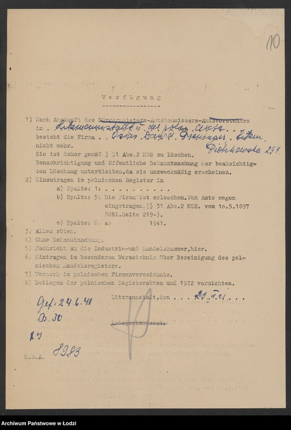 Obraz 12 z jednostki "Osłas Dawid Preminger – sprzedaż komisowa materiałów firmy „H. Teich i s-ka” w Krakowie oraz innych firm"