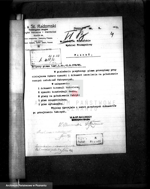 Obraz 8 z jednostki "Fabryka konserw i marmelad, własność St. Radomski w Pleszewie pow. jarociński nr fabr kotła 422, nr woj. kotła 95"