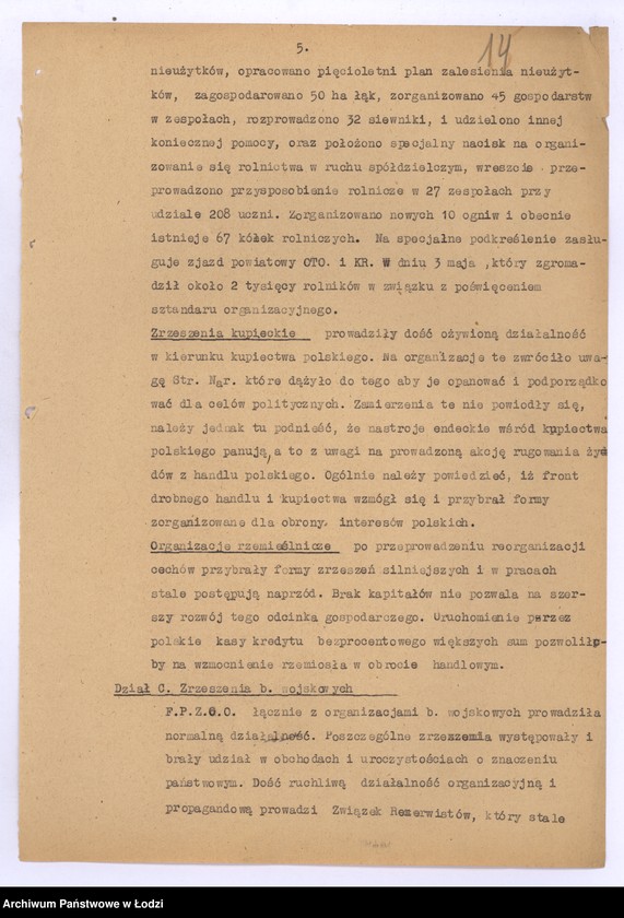 Obraz 17 z jednostki "[Sprawozdania periodyczne z ruchu politycznego społecznego i zawodowego]"