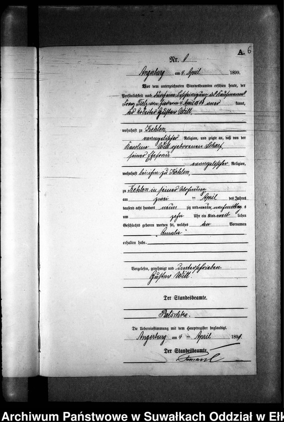 image.from.unit.number "Geburts-Neben-Register des Preussischen Standes-Amtes Kehlen Kreis Angerburg"