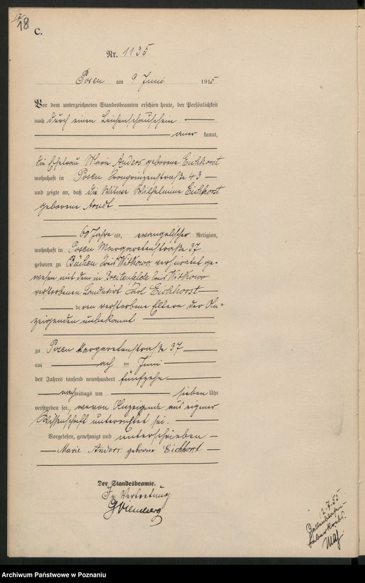 Obraz 20 z jednostki "Księga miejscowa zgonów tom III [Rejestr główny zgonów]"