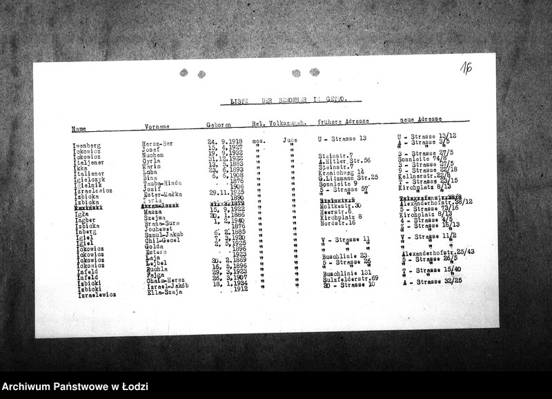 Obraz 19 z jednostki "[Alfabetyczny spis mieszkańców getta. Litera J]"