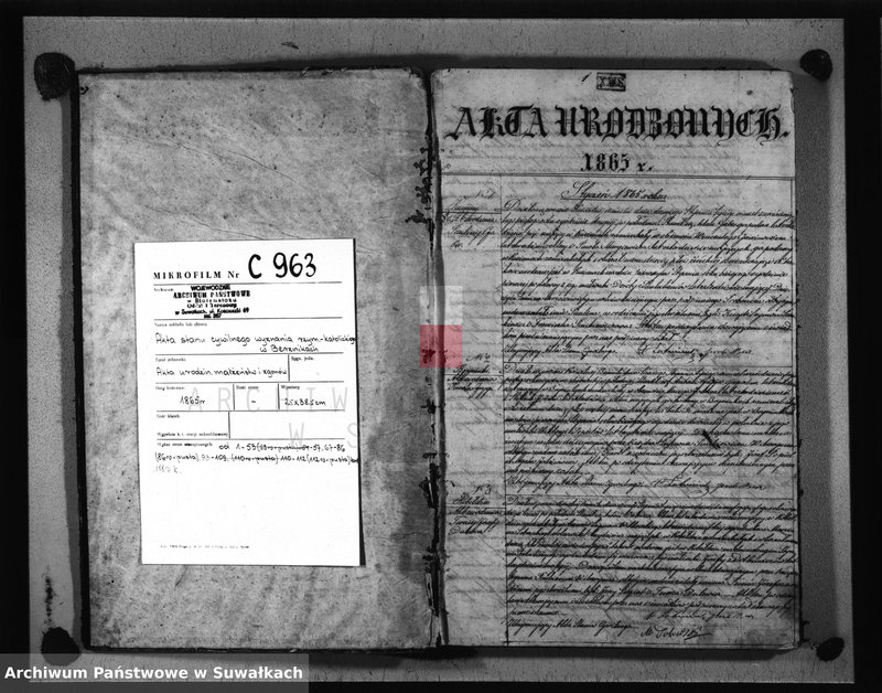 image.from.unit.number "P. Berzniki 1865 r.   [Akta urodzeń, małżeństw i zgonów.]"